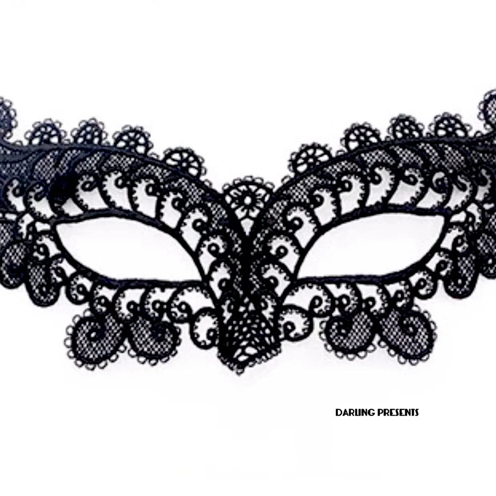 Lace Masquerade Ball Face Mask Unisex Color Black